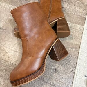 Brown Leather Ankle Boots